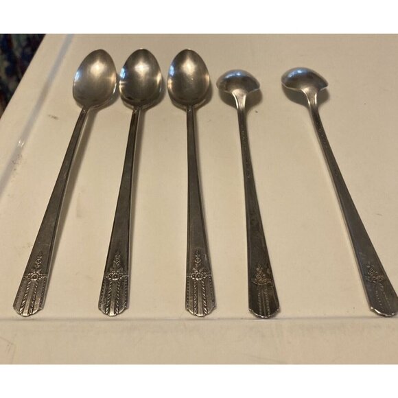 5 Pieces Wm A Rogers Everlasting Iced Tea Spoons Silverplate A1 Plus Silverware - Picture 5 of 6